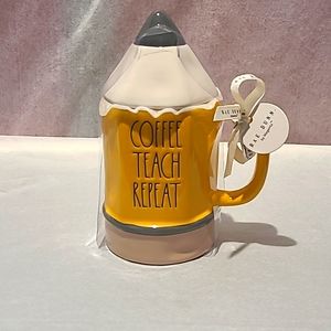 Rae Dunn Coffee Teach Repeat Mug Brand New